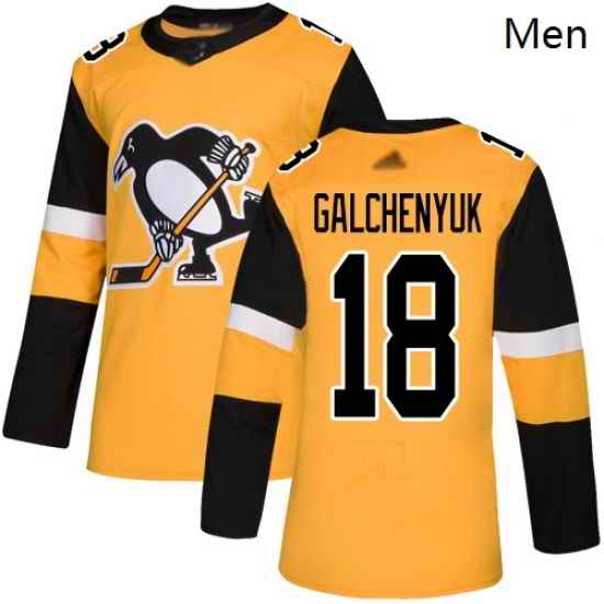 Penguins #18 Alex Galchenyuk Gold Alternate Authentic Stitched Hockey Jersey